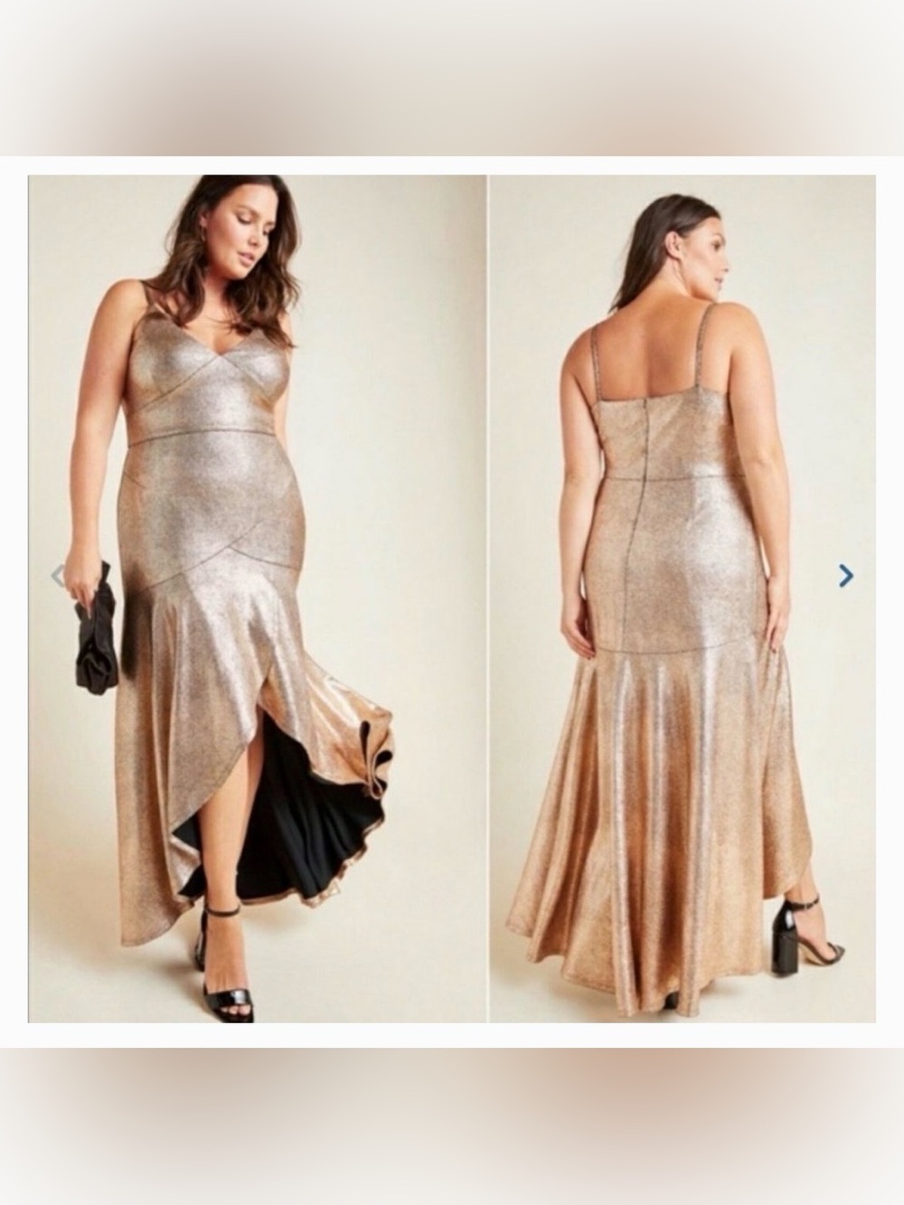 NWT Anthropologie Vicky Metallic Maxi Dress by Hutch Plus Size 20W  Flared Hem